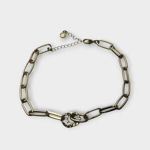 Gold-Tone Paperclip Chain Bracelet with Knot Charm & Lobster Clasp